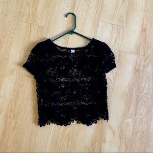 Black short sleeve top From H&M small size